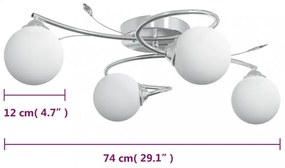 mennyezeti lámpa kerek üvegburákkal 4 db G9 LED-lámpához