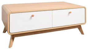 Fehér-natúr színű TV-állvány tölgyfa dekorral 100x40 cm Caitlin – Støraa