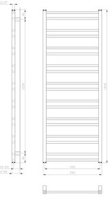 Sapho - Fürdőszobai radiátor METRO DOS 476 W / 230 V, 55 x 143 cm, matt fehér