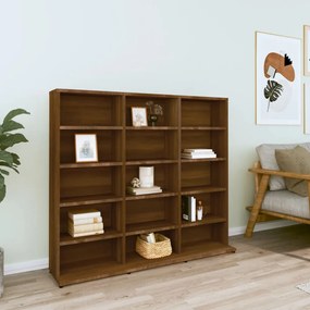 barna tölgyszínű szerelt fa CD-szekrény 102 x 23 x 89,5 cm