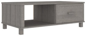 HAMAR világosszürke tömör fenyőfa dohányzóasztal 100x55x35 cm