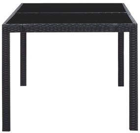 7 részes fekete kültéri polyrattan étkezőgarnitúra