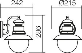 SMARTER 9045 SCOTT Klasszikus Kültéri Fali Lámpa E27 IP44