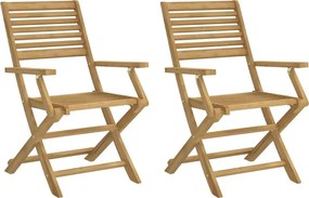 vidaXL 2 db összecsukható tömör akácfa kerti szék 54,5x61,5x86,5 cm