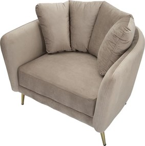 Szürkésbarna bársony fotel Kiev – Mauro Ferretti