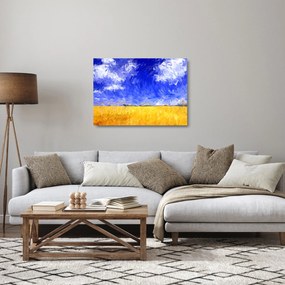 Kép - olajfestmény, arany mező (üvegen) (70x50 cm)
