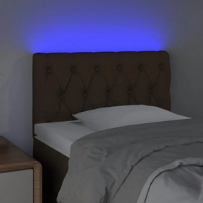 sötétbarna szövet LED-es fejtámla 80 x 7 x 78/88 cm