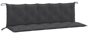 2 db melange antracitszürke szövet kerti padpárna 180x50x7 cm