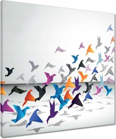 Vászonkép 50x50 Origami Madarak repülés közben