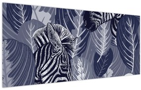Kép - Kék zebrák (120x50 cm)