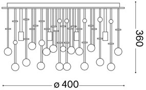 Ideal Lux-LED Kristály mennyezeti lámpa MOONLIGHT 8xG9/3W/230V átm. 40 cm króm