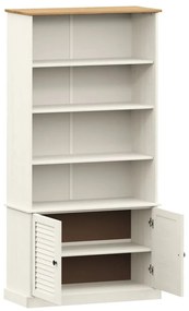 VIGO fehér tömör fenyőfa könyvespolc 85x35x170 cm