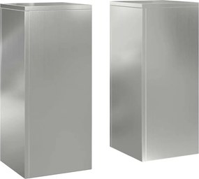 vidaXL Növényállvány 2 pcs Ezüst 24 x 24 x 55 cm Horganyzott acél