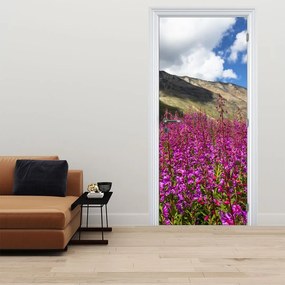 Fotótapéta ajtóra - Hegyi réti táj (95x205cm)