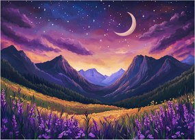 Üveg kép - Lila táj (70x50 cm)