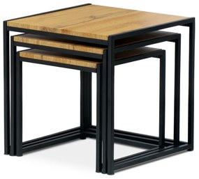 Konferenciaasztalok szett, vad tölgy, 3 db