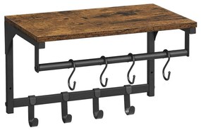 NATE fali fogas polccal, barna/fekete