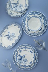 26 részes porcelán étkészlet kék-fehér