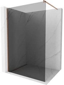 Mexen Kioto, Walk-In zuhany paraván 90 x 200 cm, 8mm szürke üveg, réz matt profil, 800-090-101-65-40