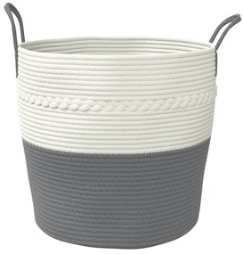szürke-fehér pamut tárolókosár Ø43 x 38 cm