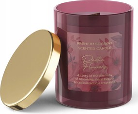 Szója illatgyertya Poetic Flower 35 h fa kanóc virágos jegyek