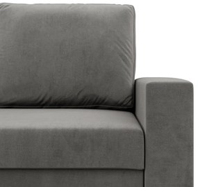 Zeus kanapéágy, bársony, bonell töltet, egyenes kartámasz, világosszürke