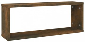 4 db füstös tölgy színű szerelt fa fali kockapolc 60x15x23 cm