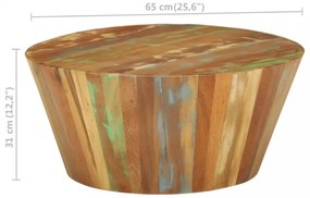 tömör újrahasznosított fa dohányzóasztal Ø65 x 31 cm