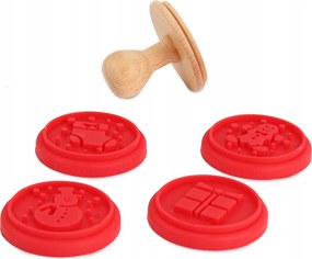 Mézeskalács/Sütemény Kiszedők/Formák Karácsonyi Fa Pecséttel Fa Nyéllel