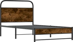 vidaXL ágykeret matrac nélkül 100x190 cm füstölt tölgy fűrészelt fa