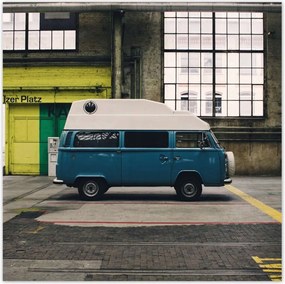 Poszterek 70x70 Kék busz Autó