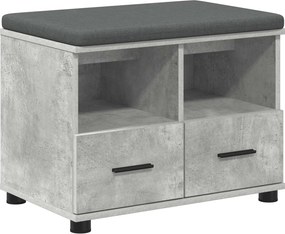 vidaXL Előtér pad Beton Szürke 60 x 38 x 46 cm Műanyag Fa és Szövet