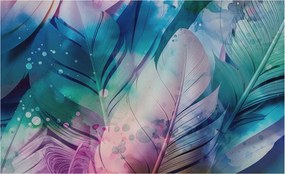 Dekoratív fotótapéta falra Könnyű összeszerelés Színes tollak 416x254 Ragasztó