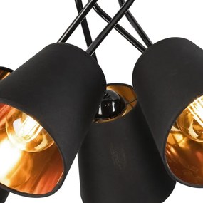 Csillár rúdon IRMA 5xE27/60W/230V fekete