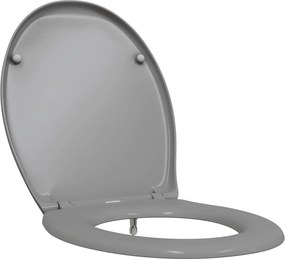 vidaXL WC ülőke Szürke 47 x 37 x 4 cm Duroplast