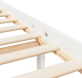 Double fehér tömör fenyőfa ágy időseknek 135 x 190 cm