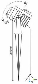 LED Kültéri lámpa LED/3W/230V 2800K IP67 fekete