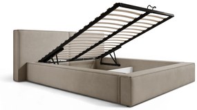 Molino kárpitozott ágy ágyneműtartóval 160x200 cm - bézs Castel 15 bársony