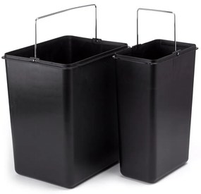 Matt ezüstszínű acél szelektív pedálos szemetes 18+8 l Tri Selectif – MSV