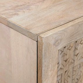 Magasfiú fiókkal polcokkal Fehér 60 x 33 x 100 cm tömör mangófa