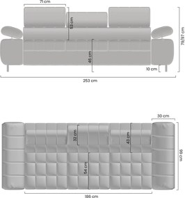 Tyrion háromszemélyes ágyazható kanapé - bézs zsenília Vibe 08