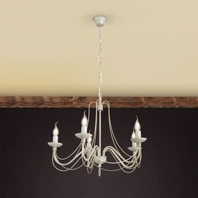 Orion LU 1531/5 - Csillár láncon VELA 5xE14/40W/230V átm. 60 cm fehér/arany/patinás