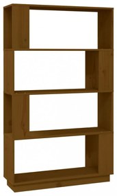 mézbarna tömör fenyőfa könyvszekrény/térelválasztó 80x25x132 cm
