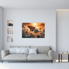 Kép – Pillangó a lenyugvó napban (90x60 cm)
