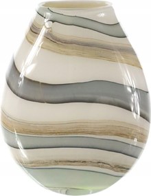 Ăveg virĂĄgvĂĄza masszĂĄbĂłl dekoratĂv VĂĄza 40cm kĂ©k-krĂ©m