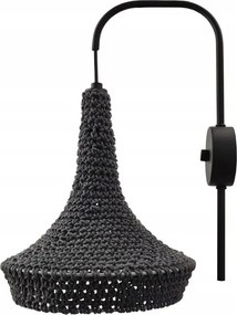 Szürke fali lámpa pamut lámpaernyővel handmade boho Mahaka 4034 Antigo