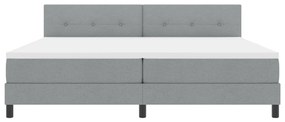 Box Spring ágy matraccal világosszürke 200x200 cm szövet