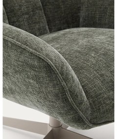 Szürkészöld forgó zsenília fotel Teryl – Kave Home