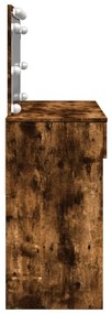 füstös tölgy színű fésülködőasztal LED-del 100 x 40 x 120 cm
