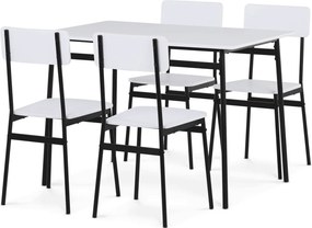 4 személyes fehér MDF étkezőgarnitúra 110x70x76 cm – WT